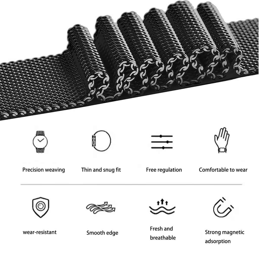 Stainless Steel Magnetic Watch Band for Apple Watch - Compatible with All Series