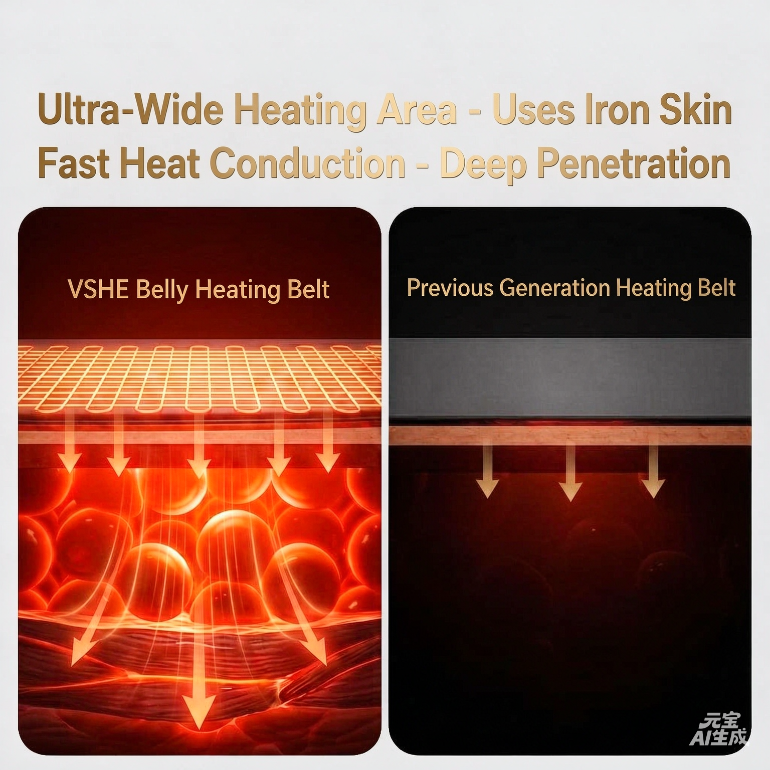 VSHE K2 Graphene Heating Belt – 4 Heat Settings, Fast Warm-Up